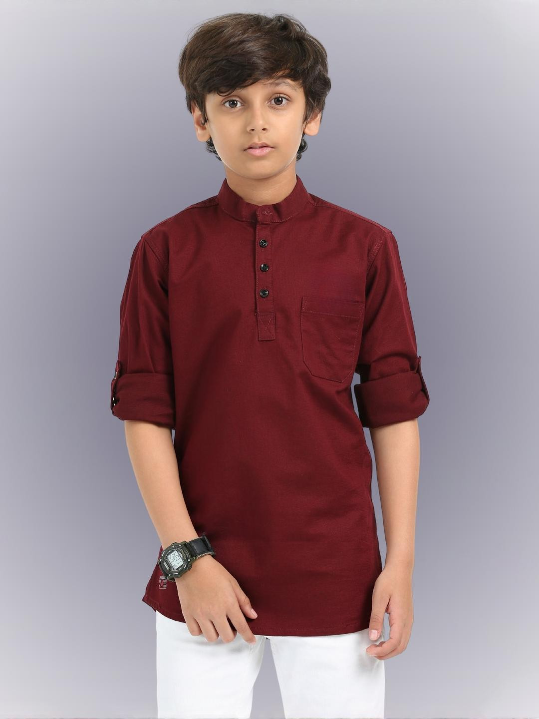 Rocket Science Boys Maroon Kurtas
