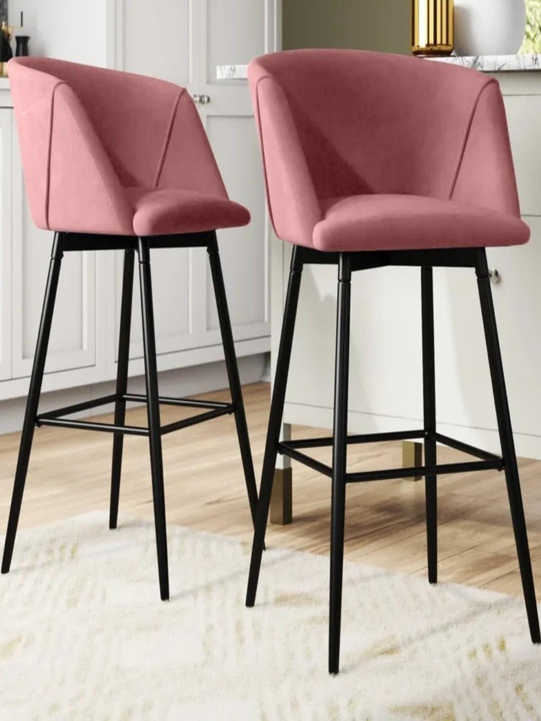 DOE BUCK Velvet Upholstered Bar Stool