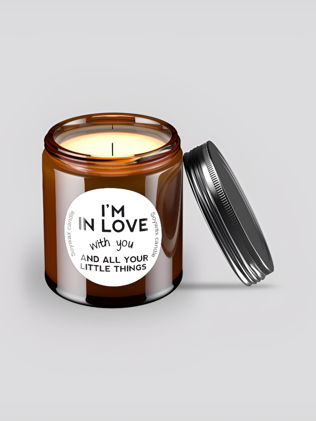 Pratha Naturals Black & Brown Printed Scented Jar Candle