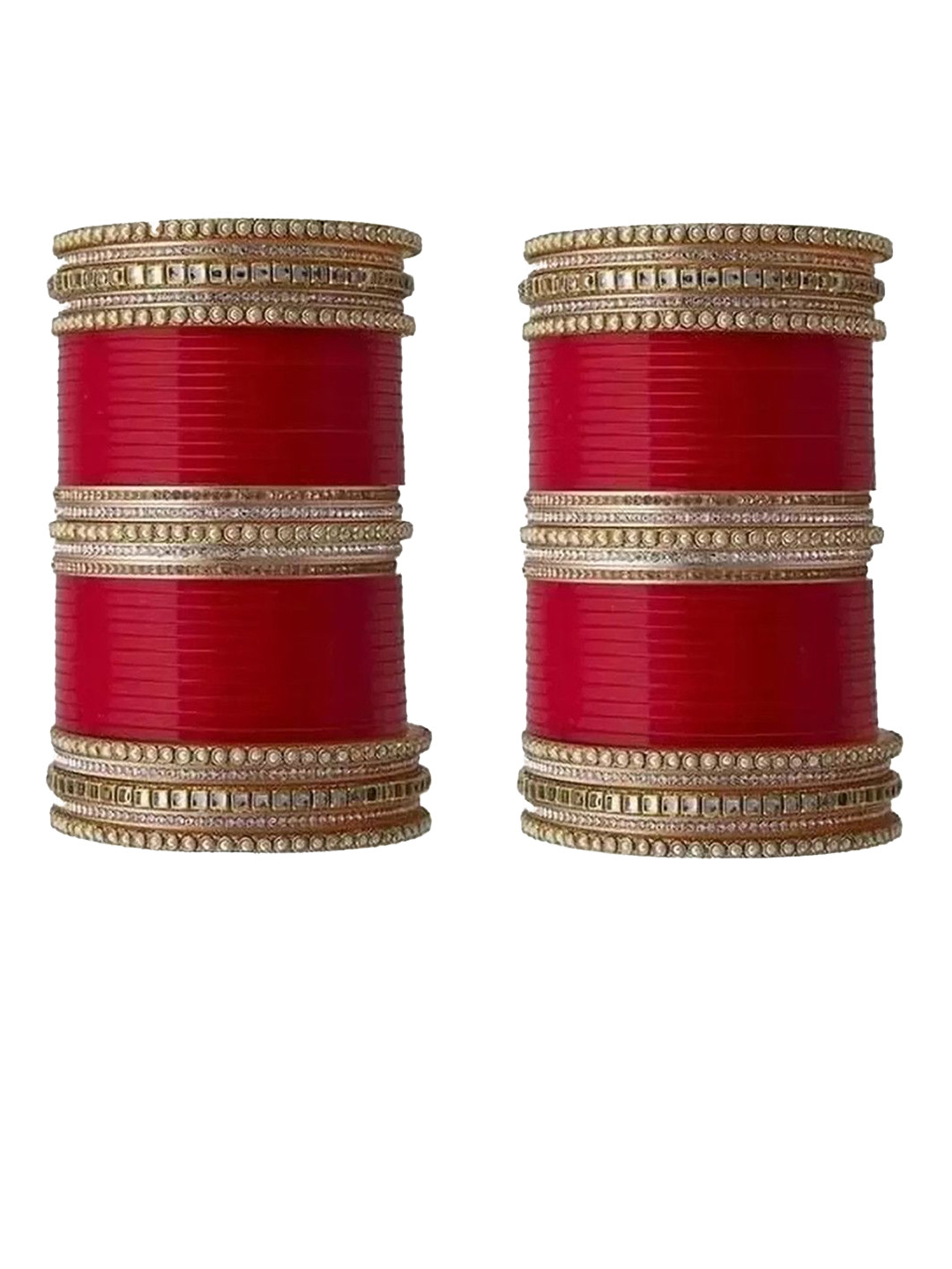 Shopmart Set Of 2 Stone-Studded Chuda  Bangles