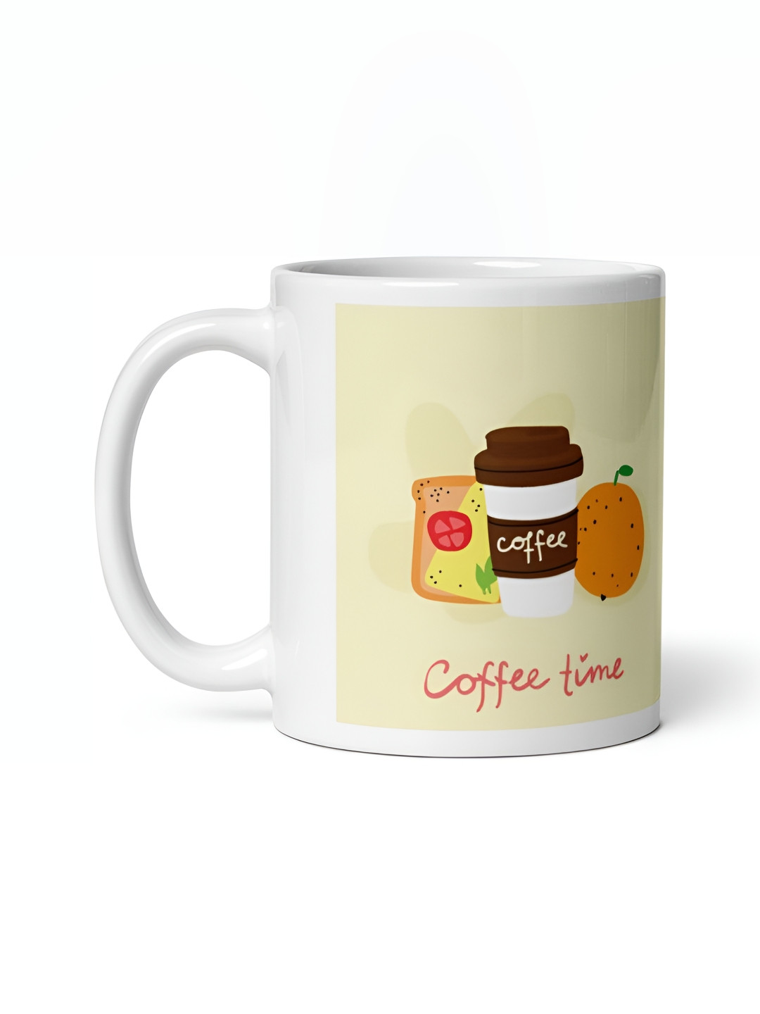Mr UVD White & Brown Food Printed Ceramic Mug 350ml