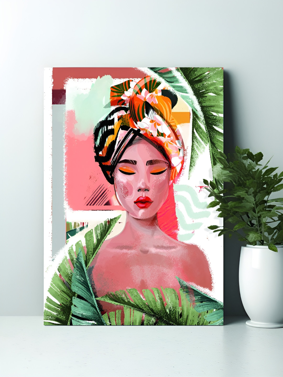 Myntra Elegant Homes Multicoloured Asian Female Art Canvas Painting