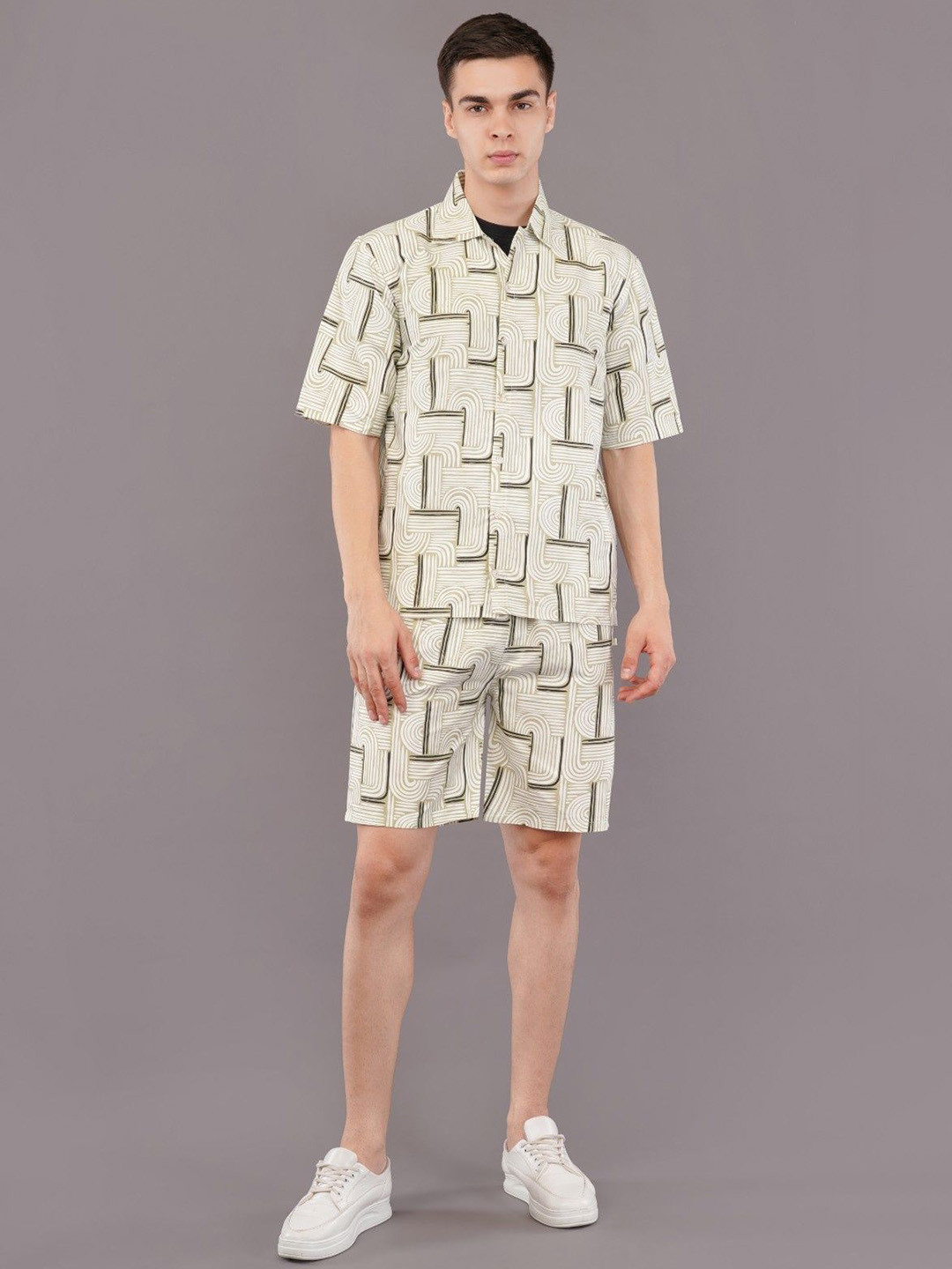 Adore  Wear Men Printed Shirt & Shorts Co-Ord Set