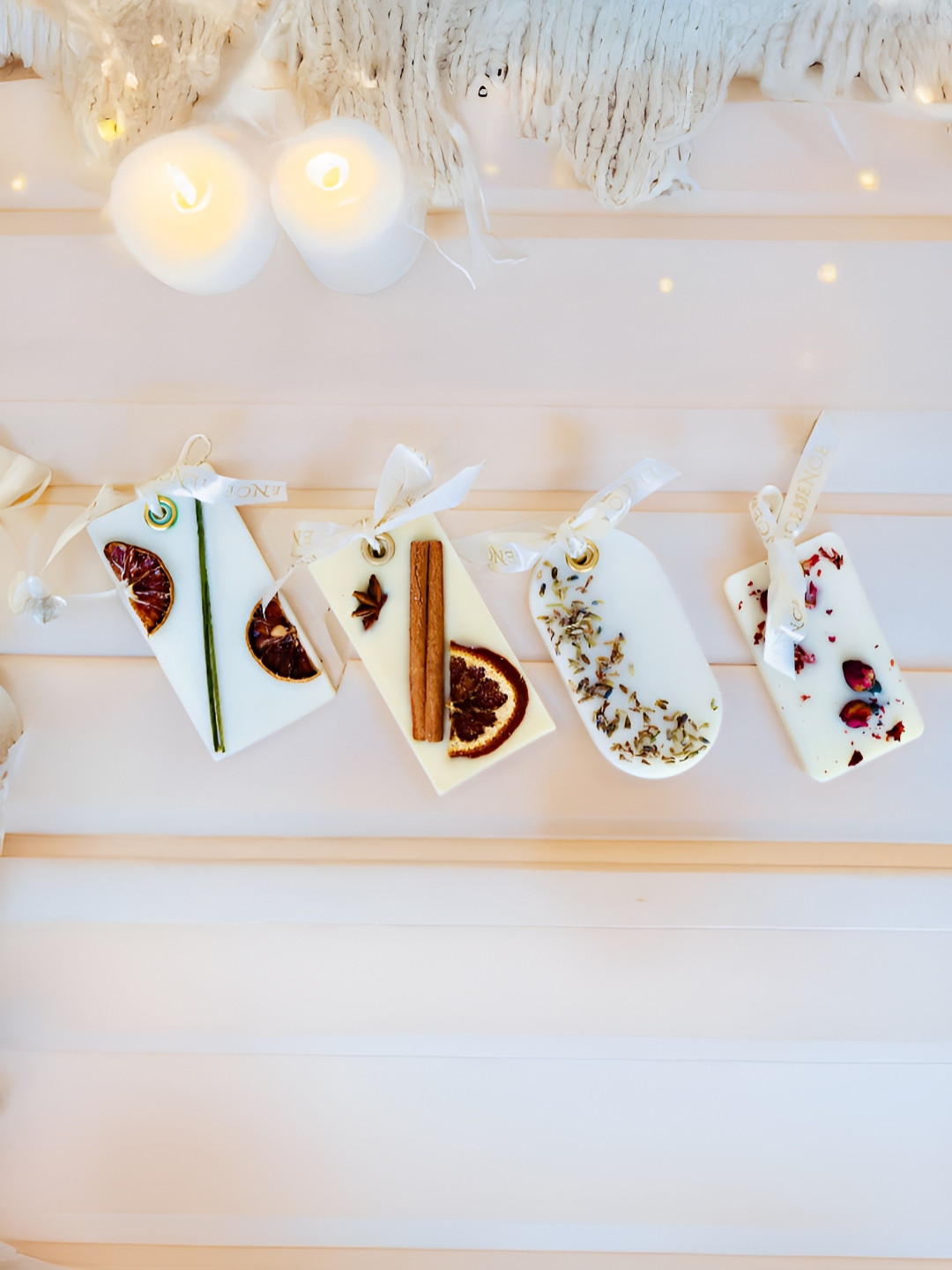 ENCEBIENCE Set of 4 Assorted Beeswax Closet Freshener Bars