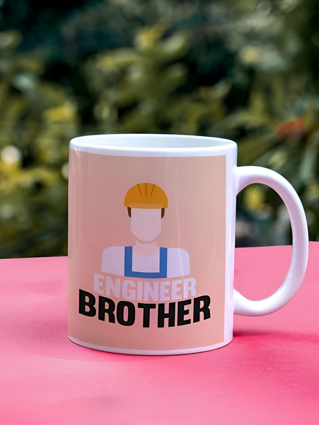 Mr UVD Beige & White Graphic Printed Ceramic Mug