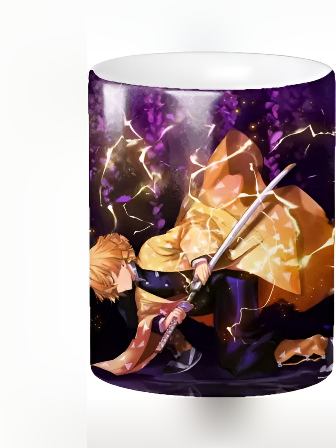 Mr UVD Purple & Yellow Zenitsu Printed Ceramic Mug 350ml