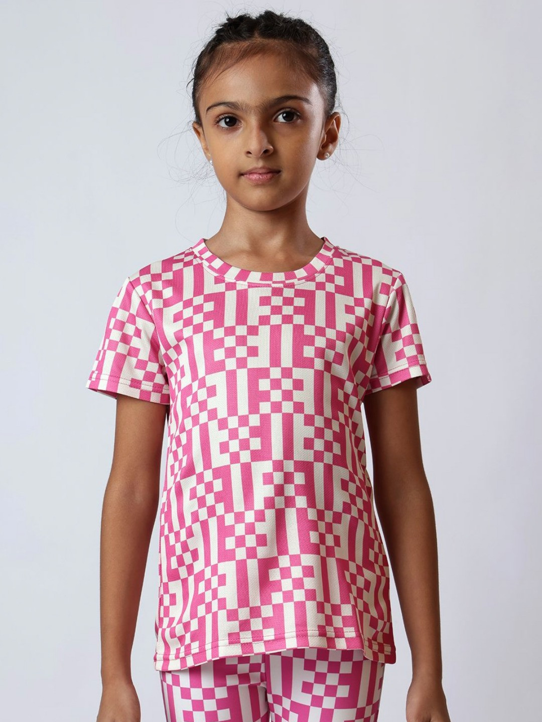 UMILDO Spring Collection Girls Geometric Printed Running Dri-FIT T-shirt