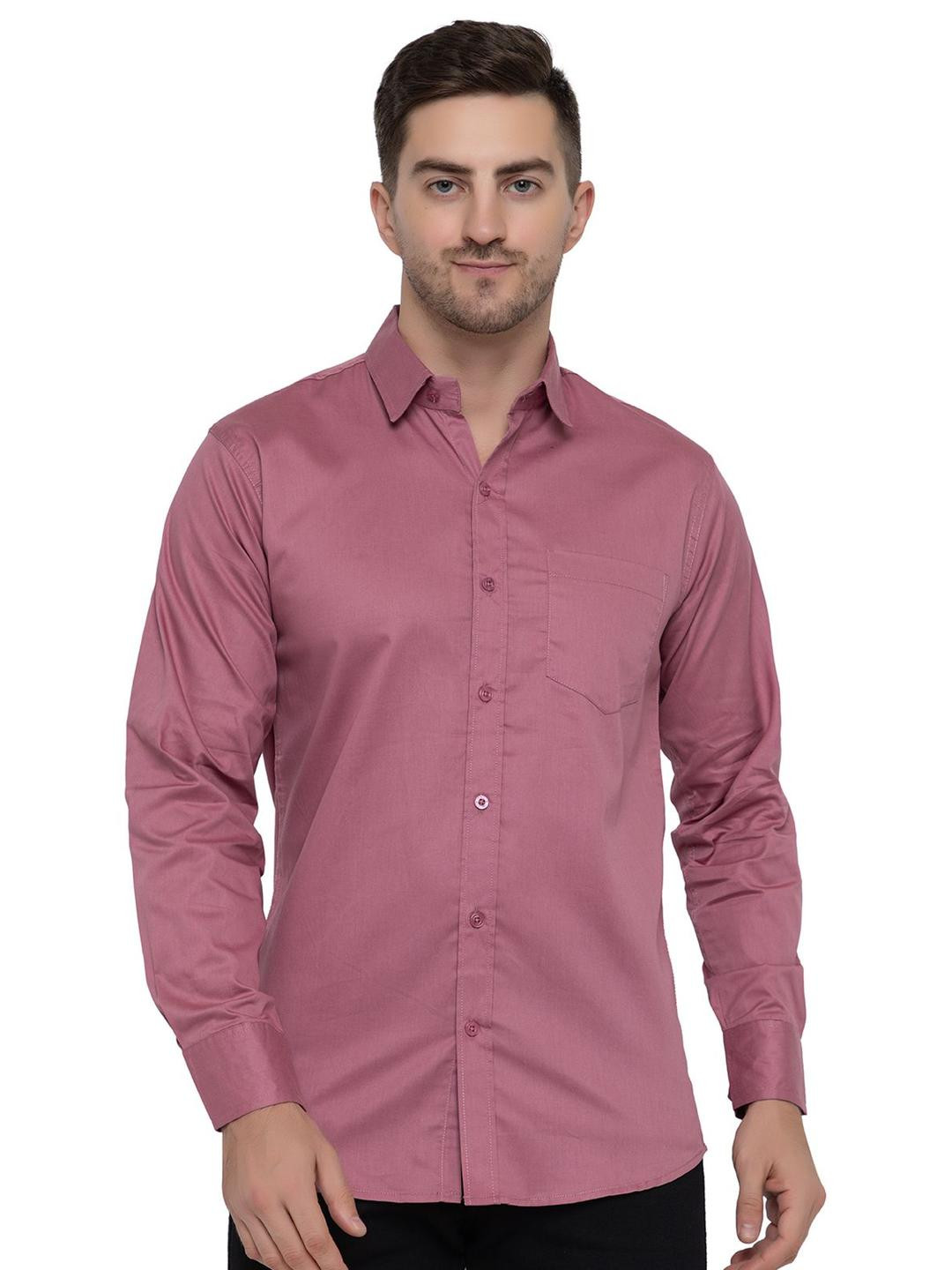 MODERNITY Men Comfort Fit Solid Spread Collar Cotton Formal Shirt