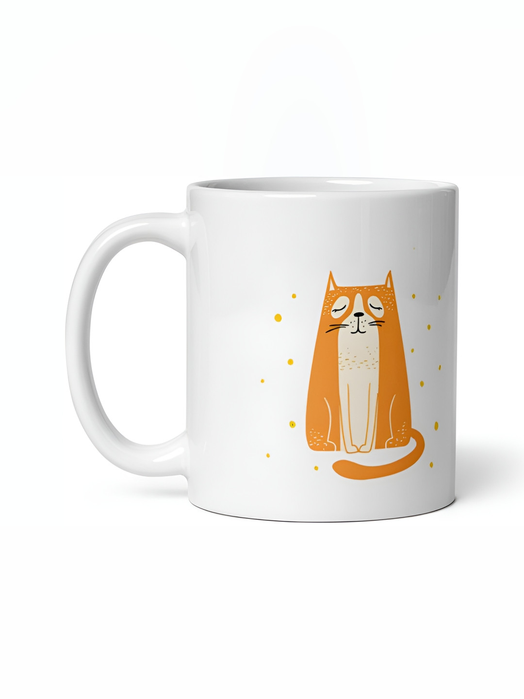 Mr UVD White & Orange Graphic Printed Ceramic Matte Mug 350 ml