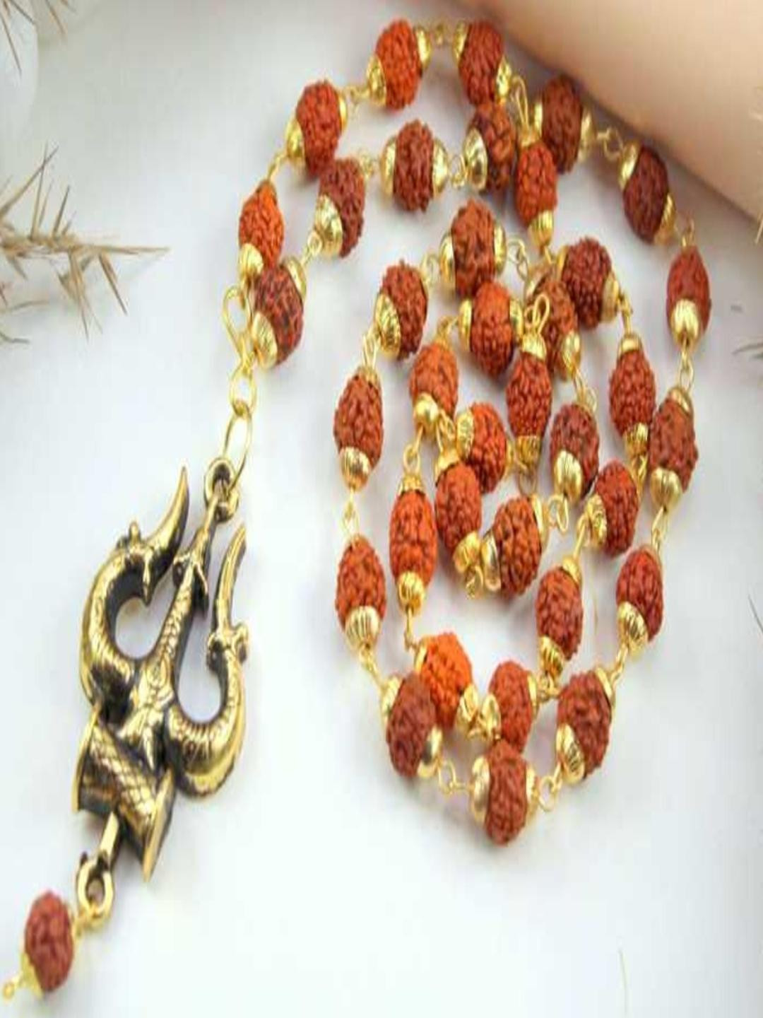 AusRich Unisex Bada Trishul Damru Rudraskha Mala