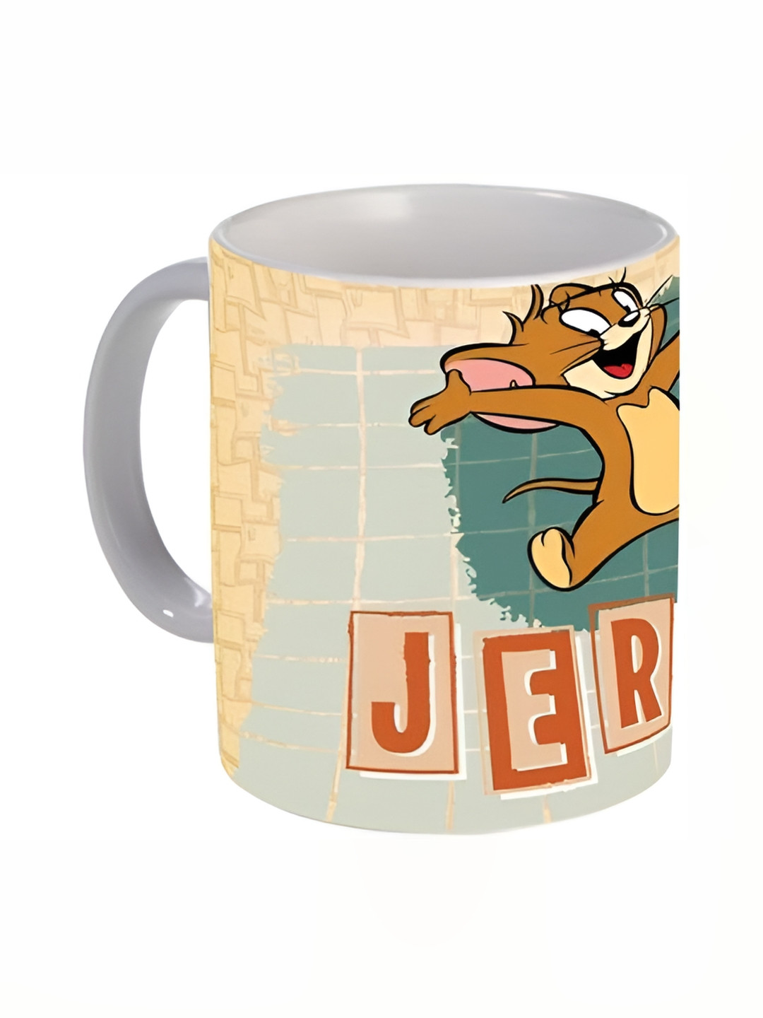 Mr UVD Grey & Brown Cartoon Characters Printed Ceramic Matte Mug 350 ml