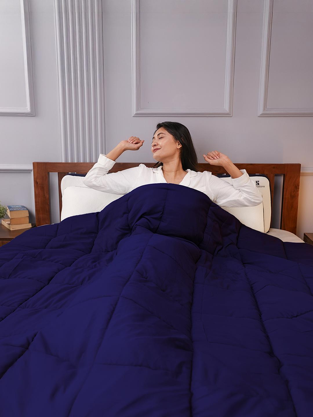 Sleepstore Grey & Blue 250 GSM King Size Double Bed Reversible Comforter