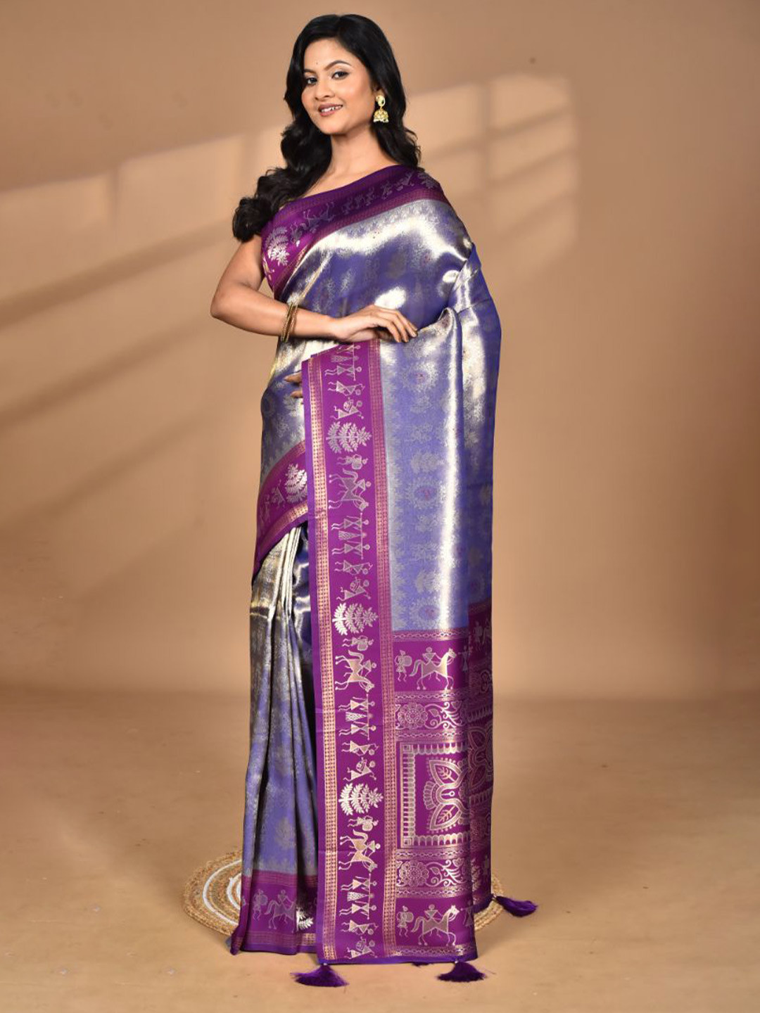 Morchari Women Woven Desgin Two Dai Party Saree