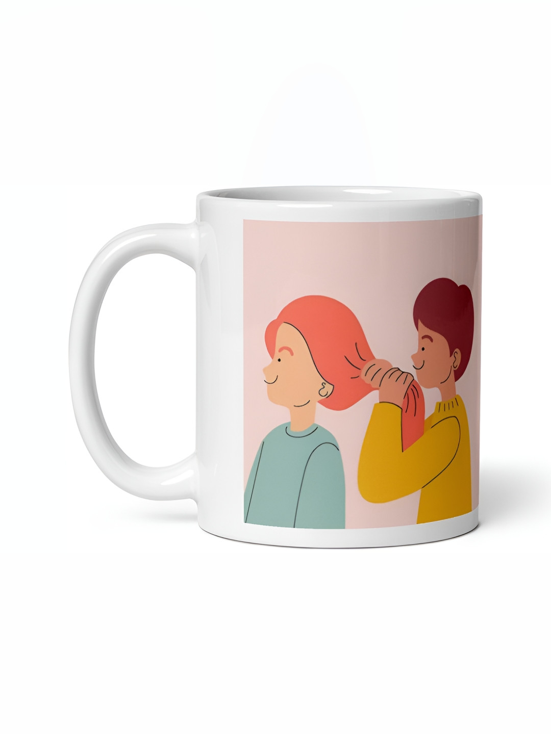 Mr UVD White & Pink Couple Printed Ceramic Mug 350ml