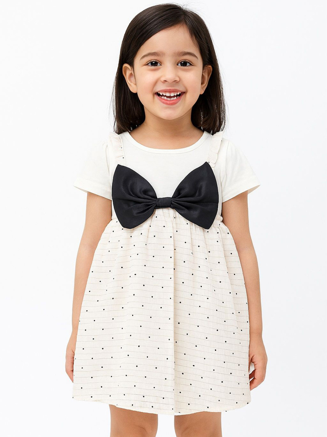 POP STREET KIDS Polka Dot Print Pinafore Dress