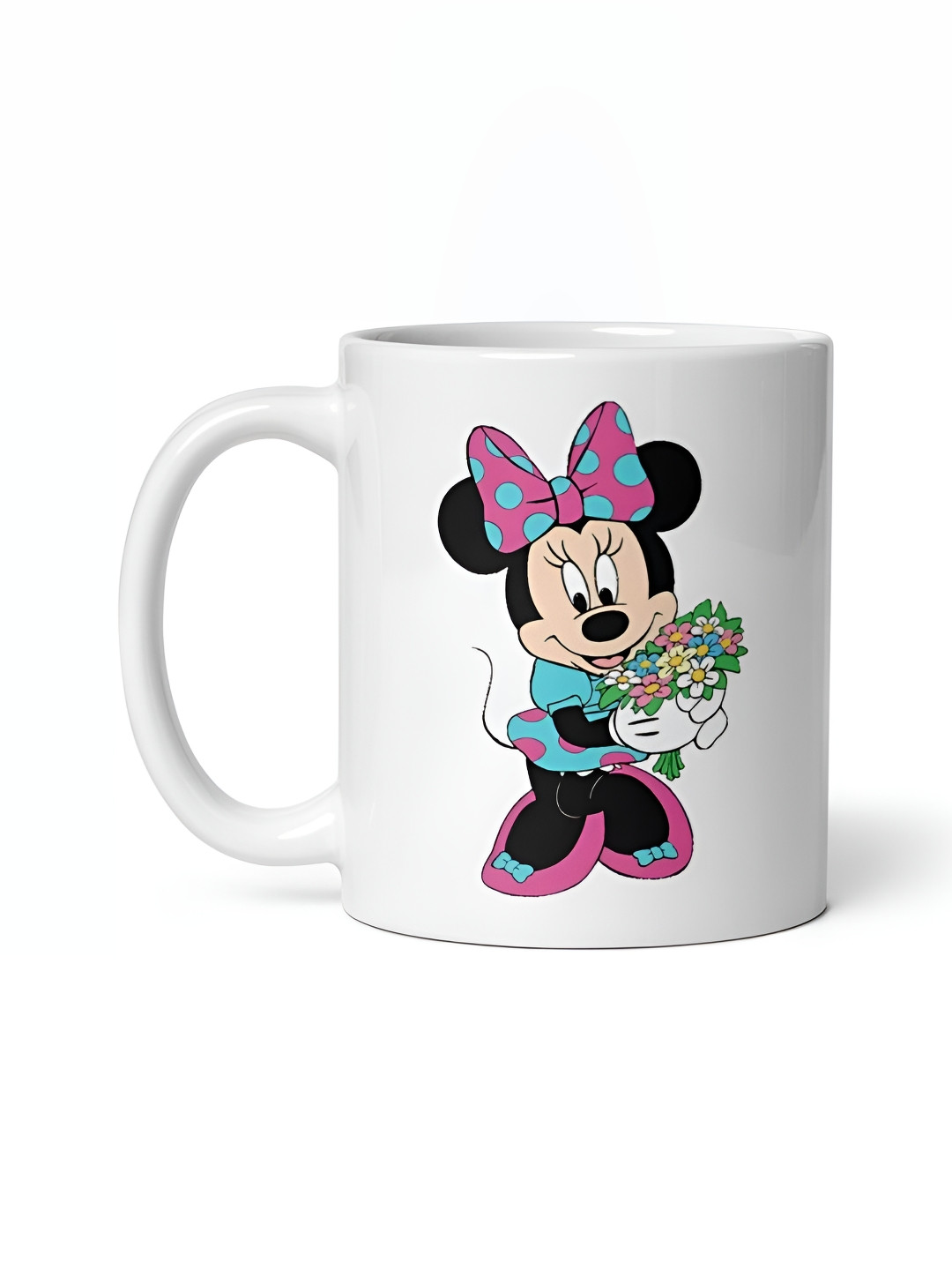 Mr UVD White & Blue Minnie Mouse Printed Ceramic Glossy Mug