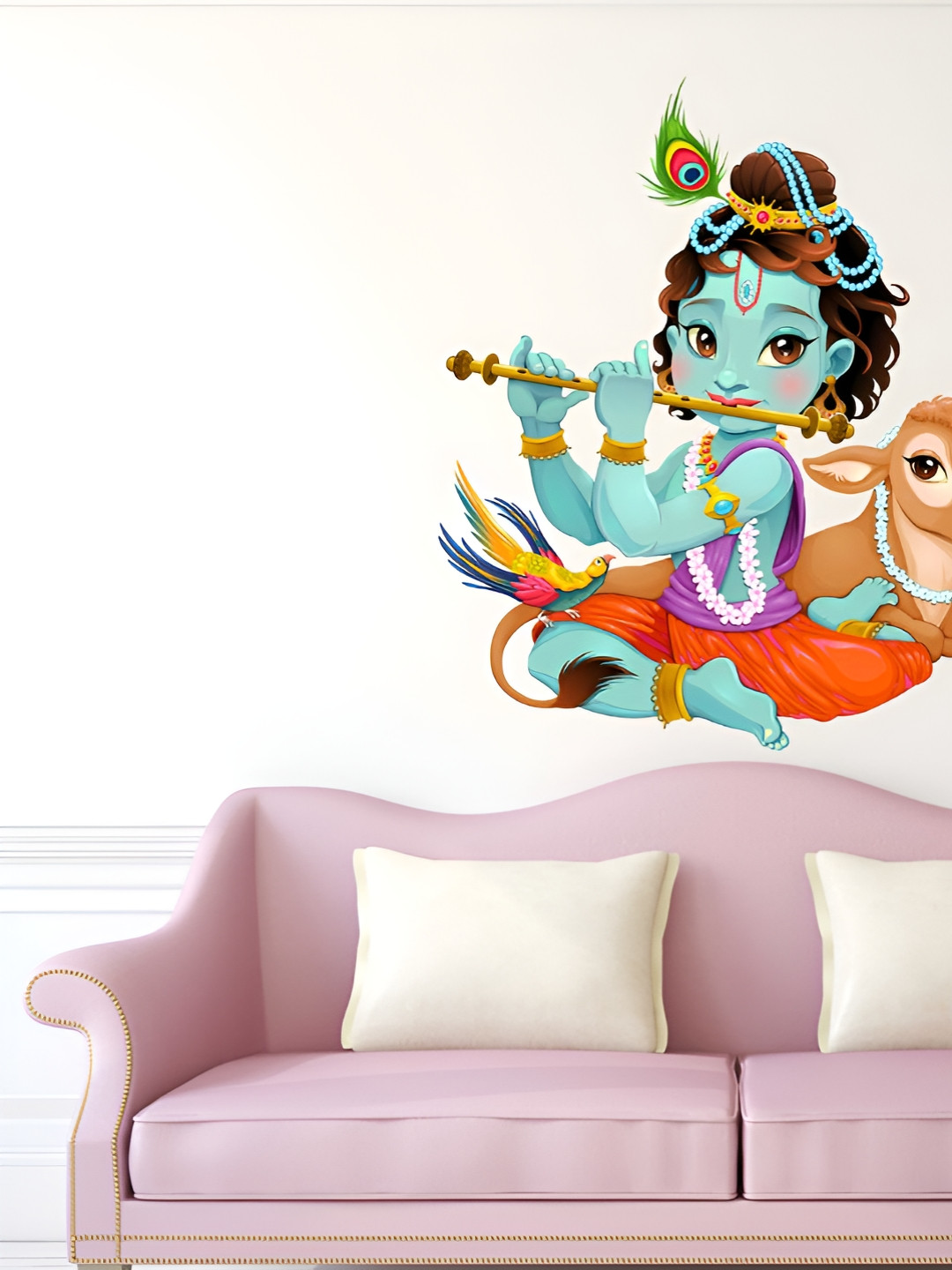 LANSTICK Multi Lord Krishna Wall Sticker