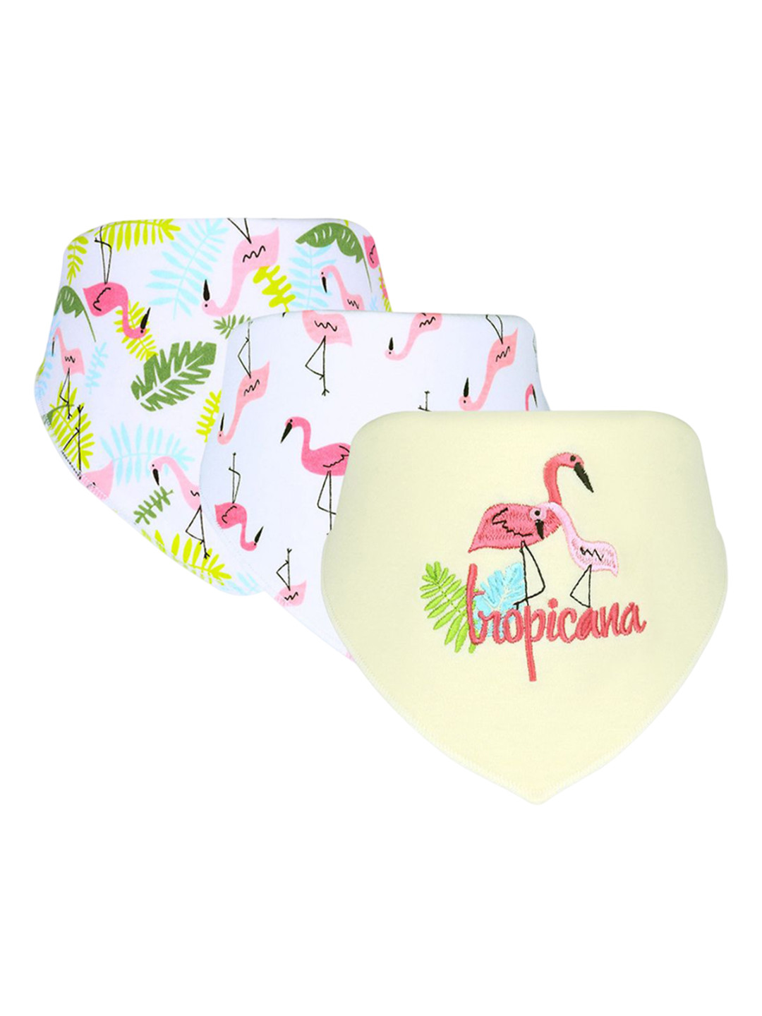 Little Surprise Box LLP Infants Pack Of 3 Flamingo Printed bibs
