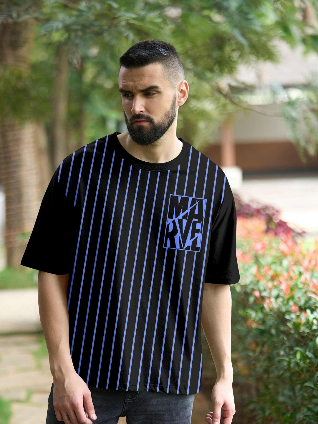 Metronaut Typography Printed Marvel Drop-Shoulder Sleeves Pure Cotton Oversized T-shirt