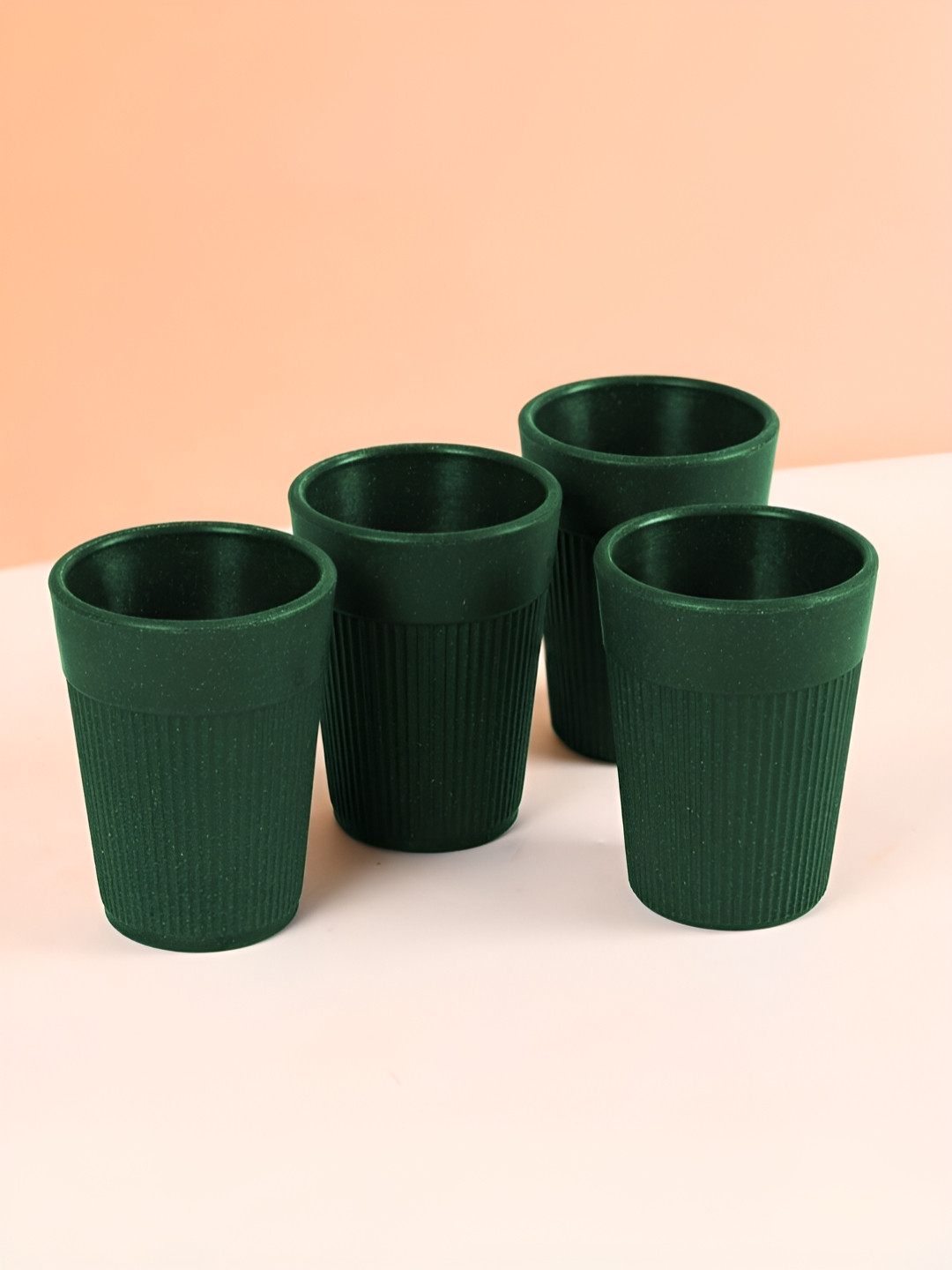 eha Brown Set Of 4 Textured Matte Chai Cups