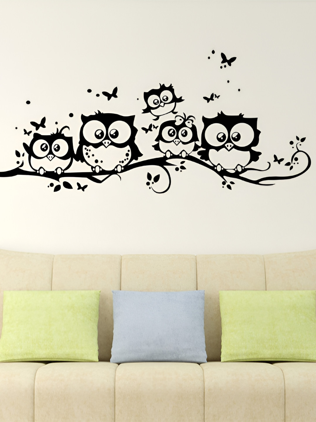 LANSTICK Owls with butterflies Wall Stickers