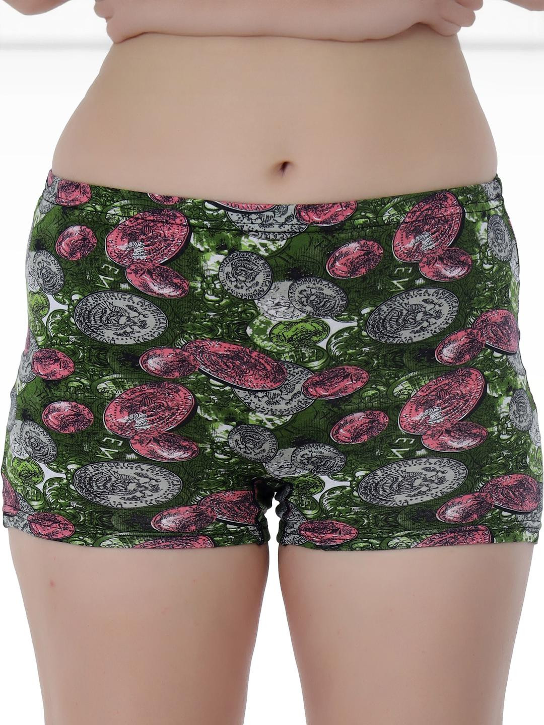 Womens Cotton Printed Mid Rise Boy Short Panty - SN3866