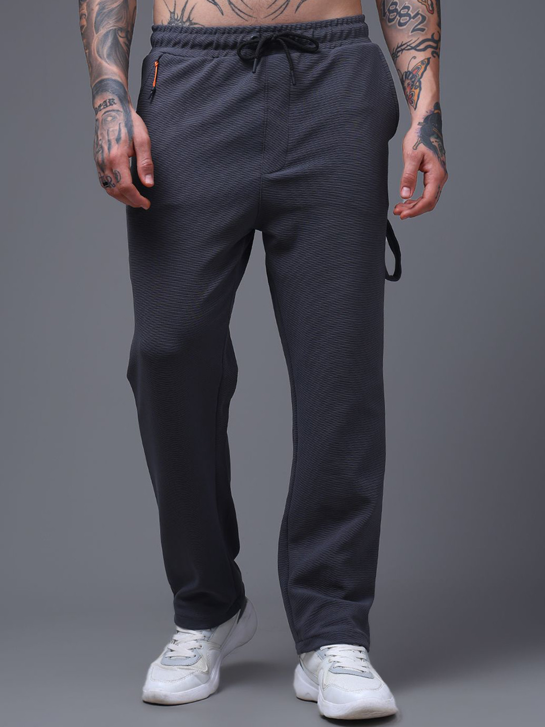 MADSTO Men Straight-Fit Mid-Rise Track Pants