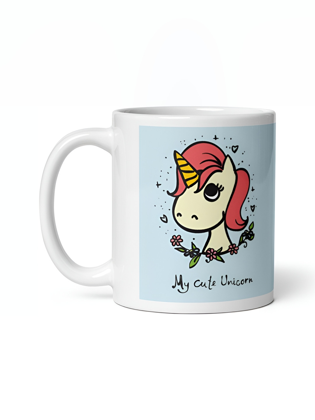 Mr UVD White & Blue Printed Ceramic Matte Mugs 350.0 ML