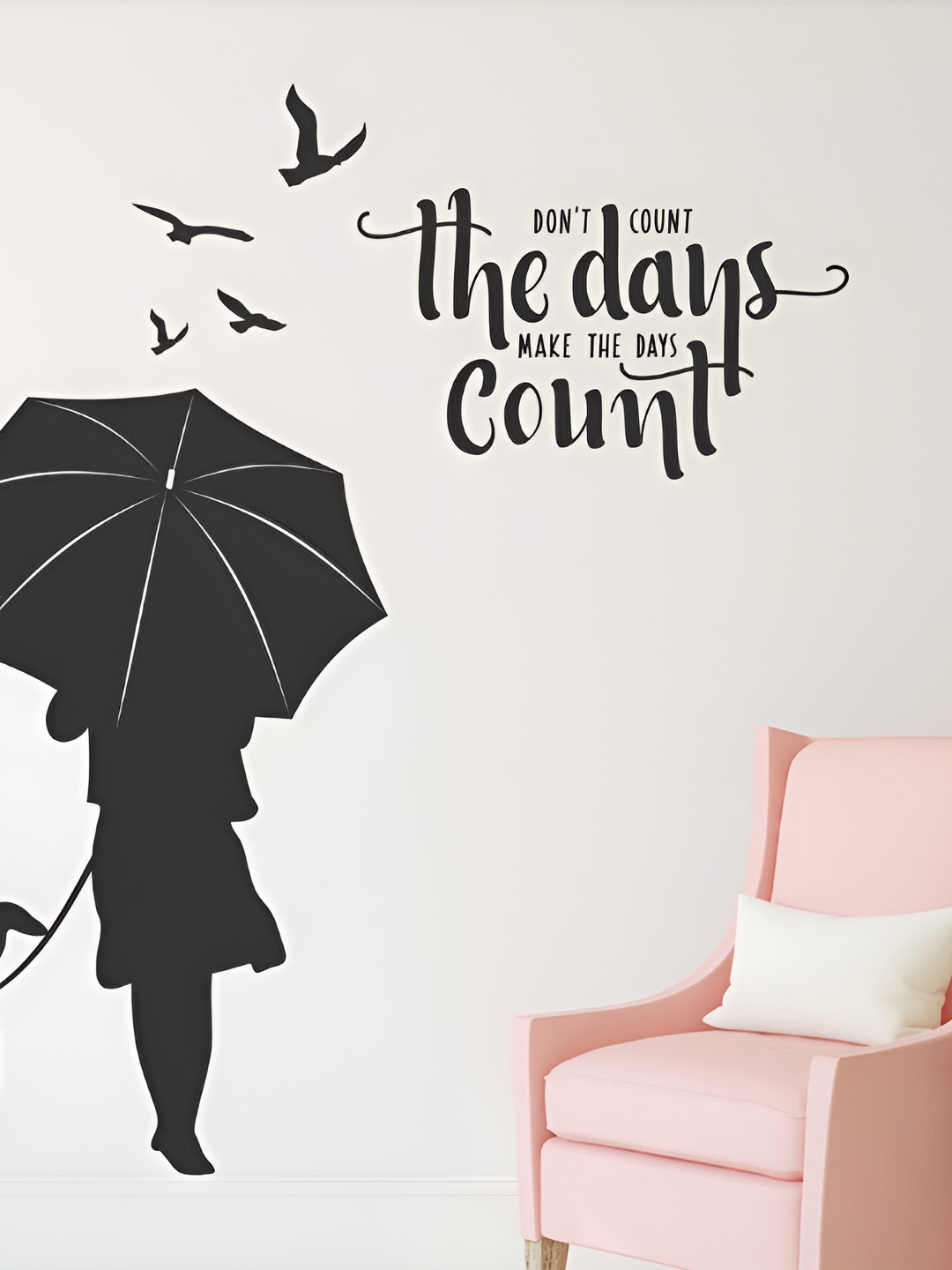 LANSTICK Quotes With Girl & Birds Wall Sticker