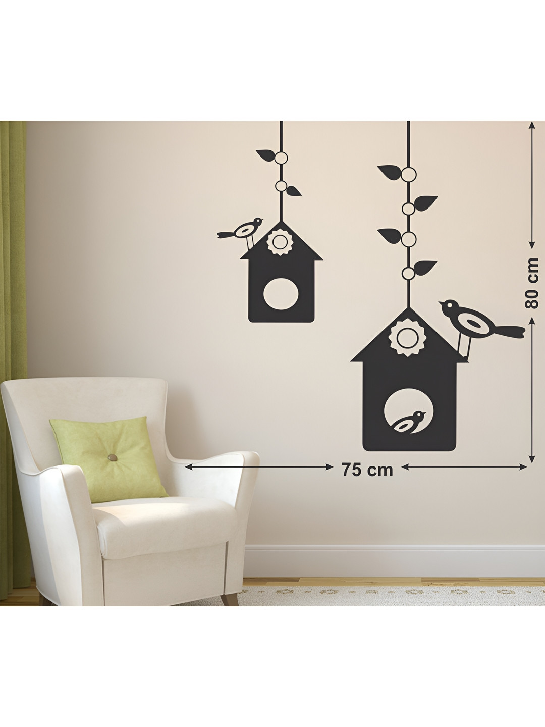 LANSTICK Hanging Bird House Wall Sticker