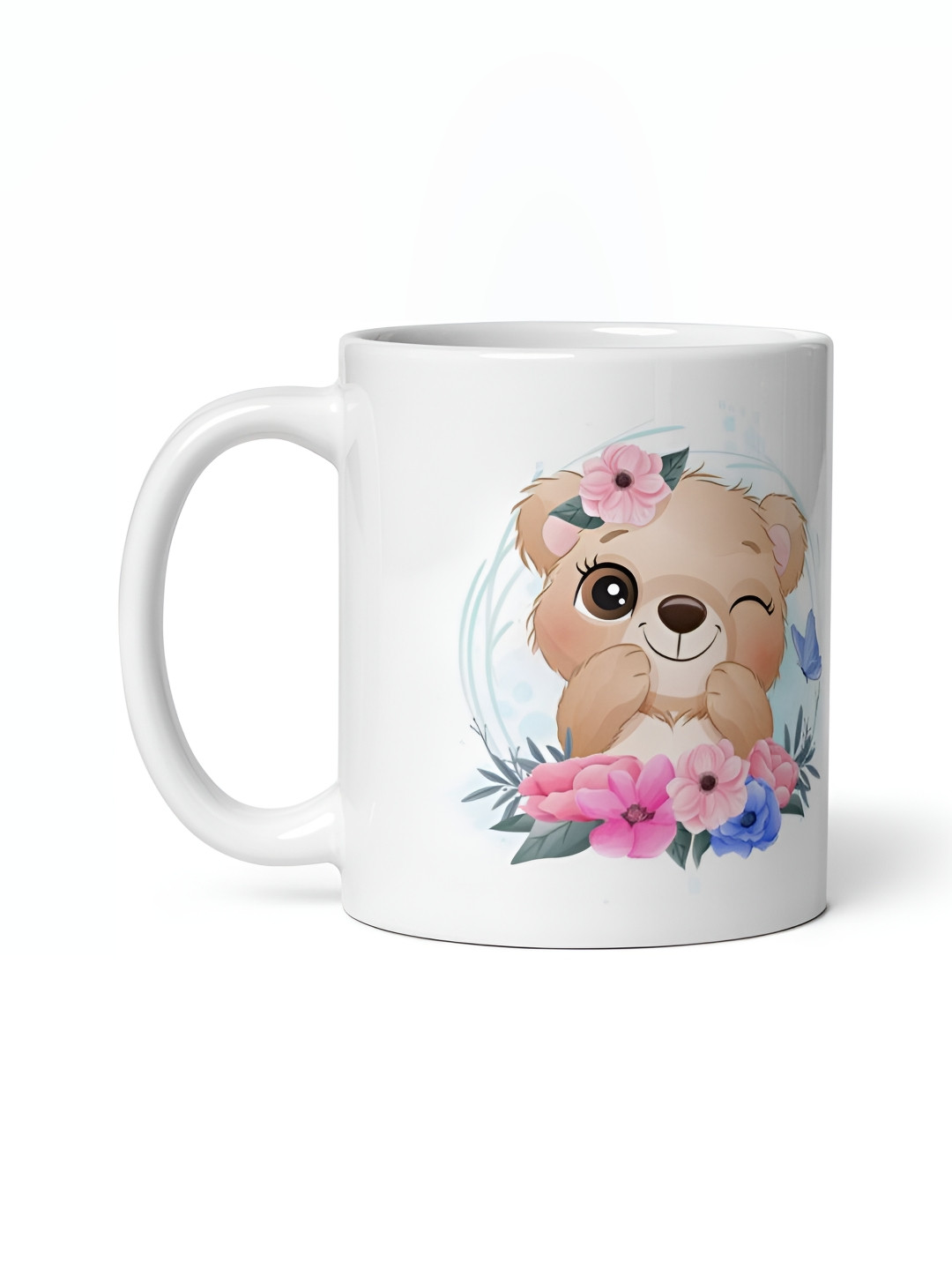 Mr UVD White & Brown Cartoon Characters Printed Ceramic Mug