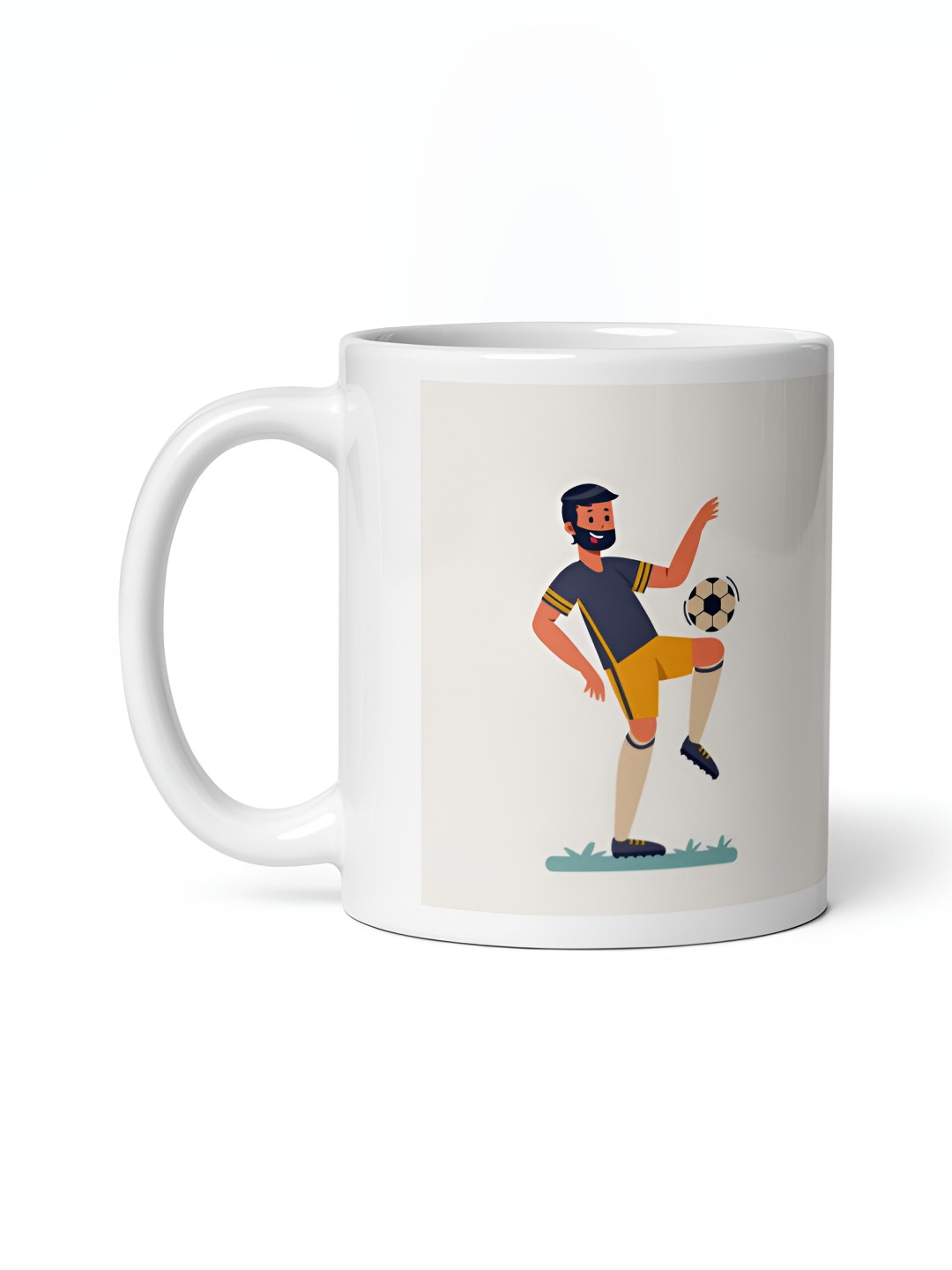 Mr UVD White & Yellow Graphic Matte Ceramic Mug 350 ml