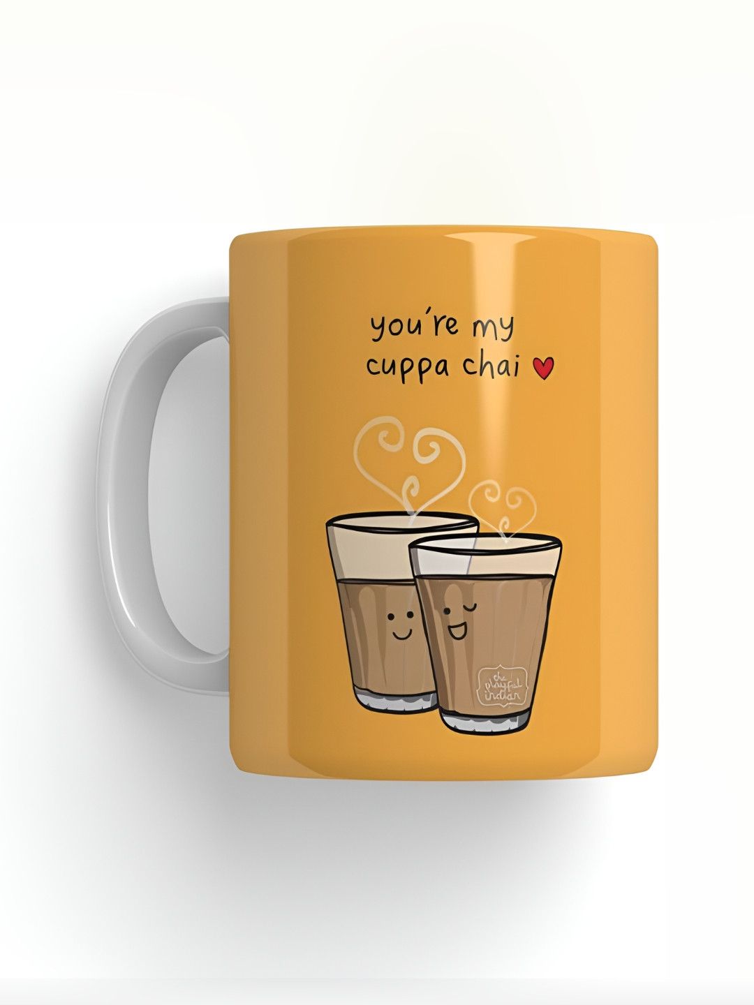 Mr UVD Orange & Brown Graphic Printed Ceramic Glossy Mug