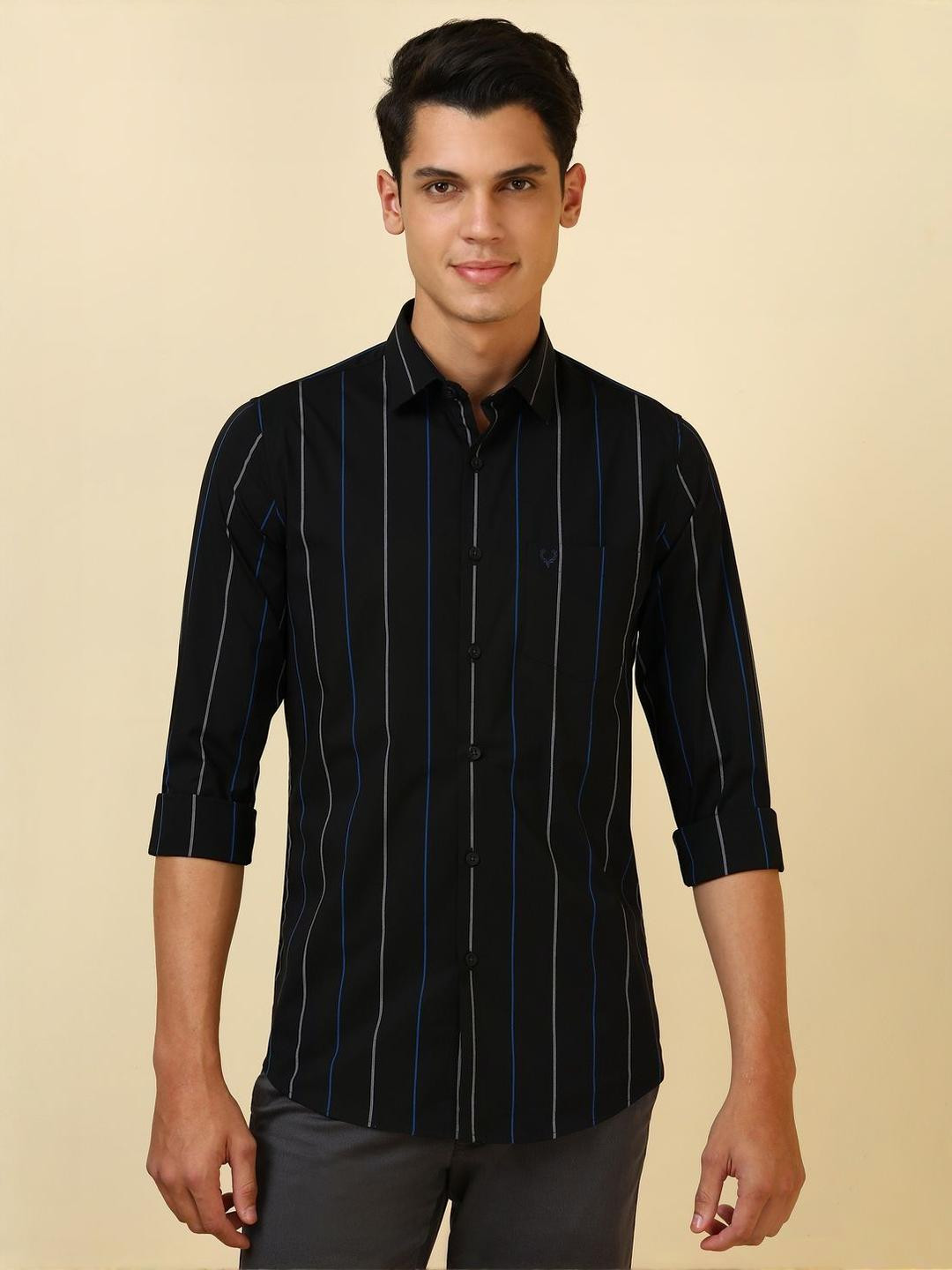 Allen Solly Striped Spread Collar Long Sleeves Cotton Slim Fit Shirt