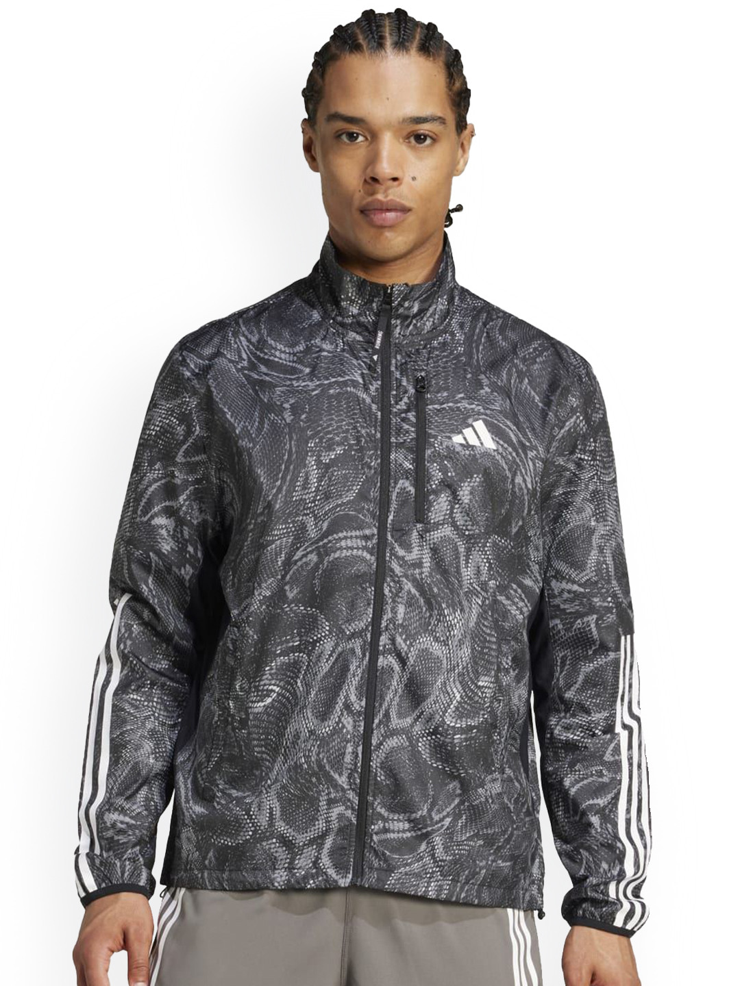 ADIDAS Men Own The Run Excite Wind.Rdy All Over Printed Slim-Fit Jacket