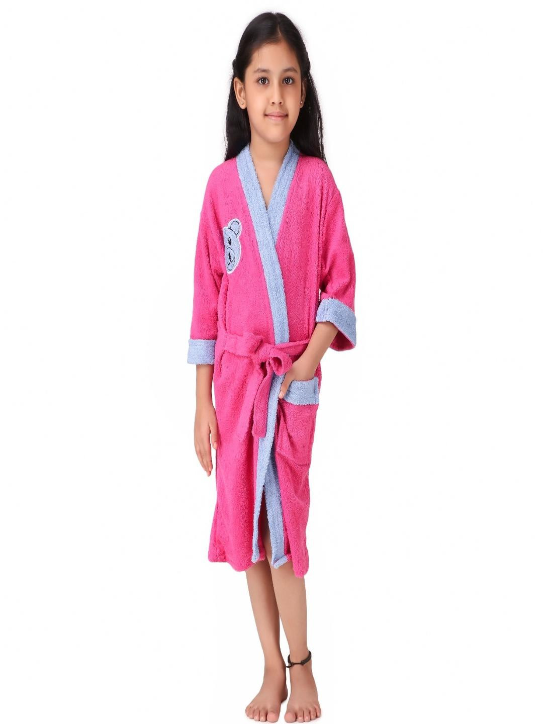 COMFORTLOOMS Pink Girls Bath Robe