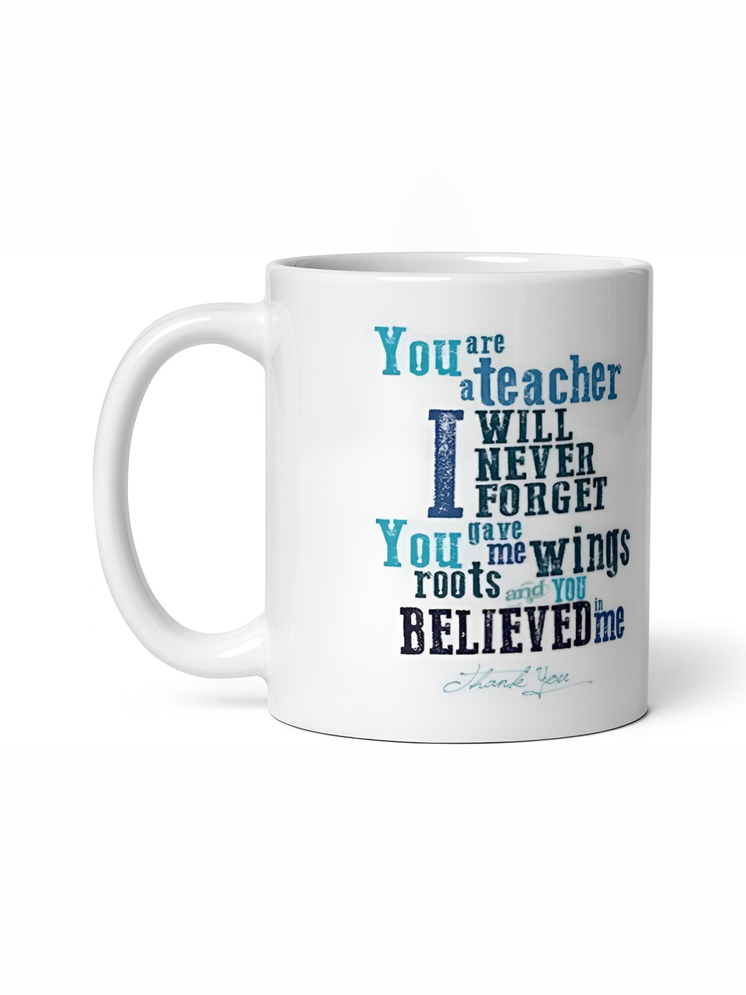 Mr UVD White & Blue Typography Printed Ceramic Text Or Slogans Matte Mug 350ml