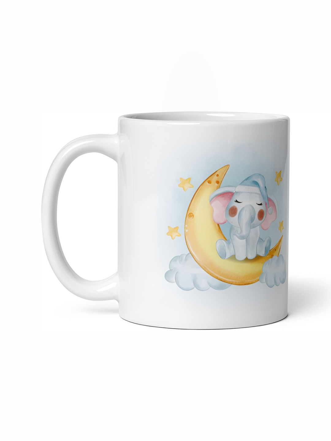 Mr UVD White & Gold-Toned Graphic Printed Ceramic Glossy Mugs 350 ML