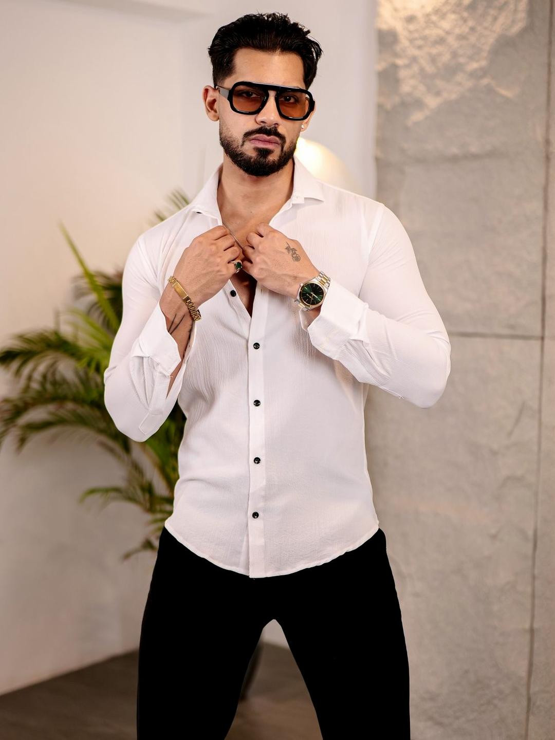 VORTEX Original Slim Fit Spread Collar Shirt