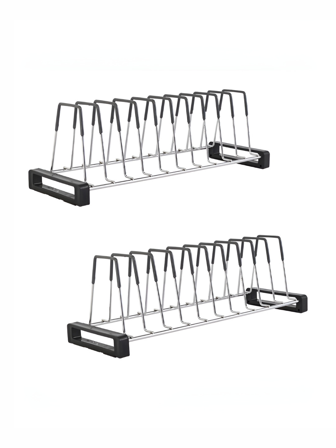 Myntra Elegant Homes Silver-Toned 2 Pieces Stainless Steel Dish Racks