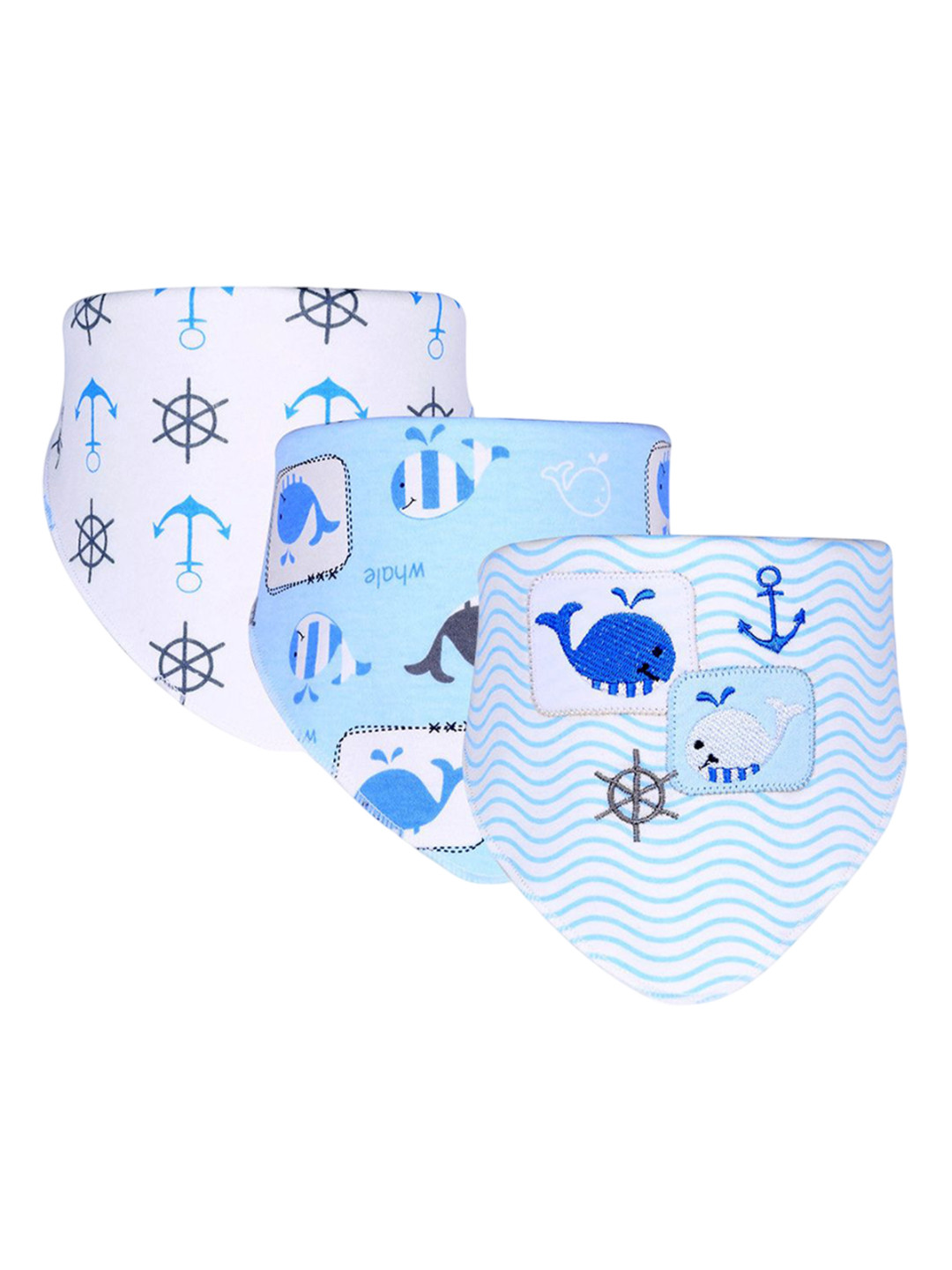 Little Surprise Box LLP Infants Pack Of 3 Whale Printed bibs