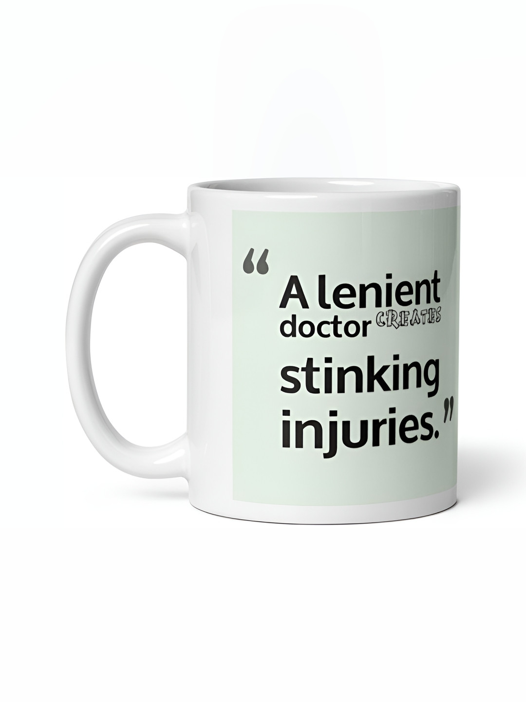 Mr UVD Green & Black Typography Printed Ceramic Matte Mug 350 ml