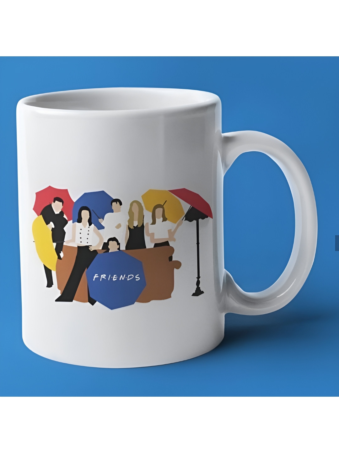 Mr UVD White & Navy Blue Graphic Printed Ceramic Matte Mugs