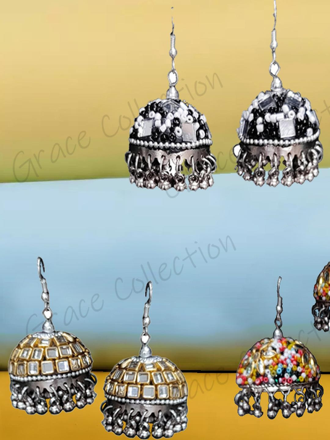 Multicolor Tibetan Clay Stud