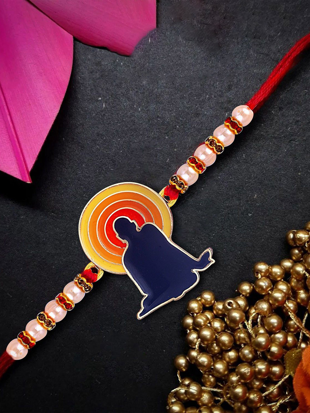 Vighnaharta Gold Plated Swami Samartha Thread Rakhi