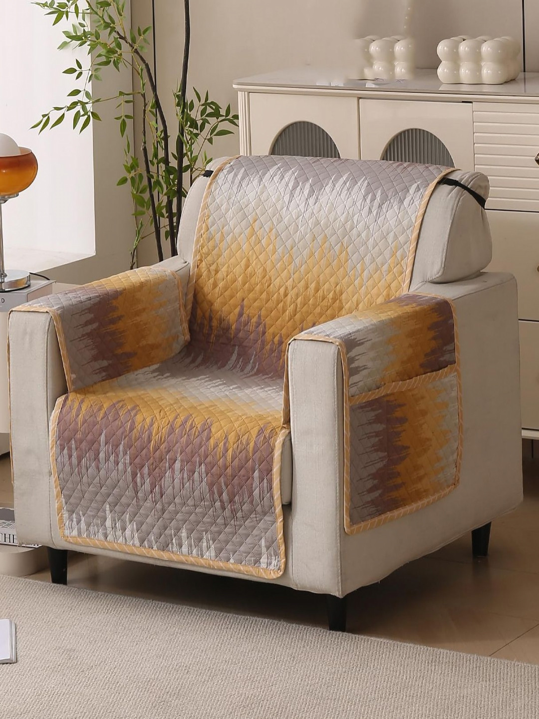 HOUSE OF QUIRK One Seater Waterproof Anti-Slip Reversible Couch Protector Sofa  Mat