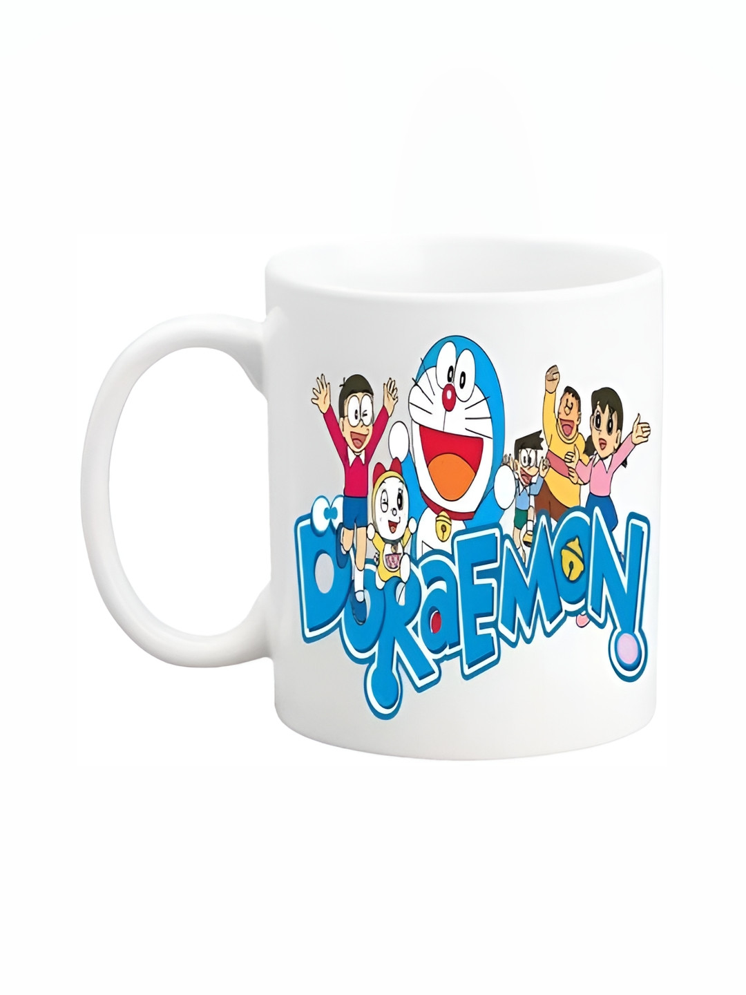 Mr UVD White & Blue Doraemon Printed Ceramic Glossy Mug