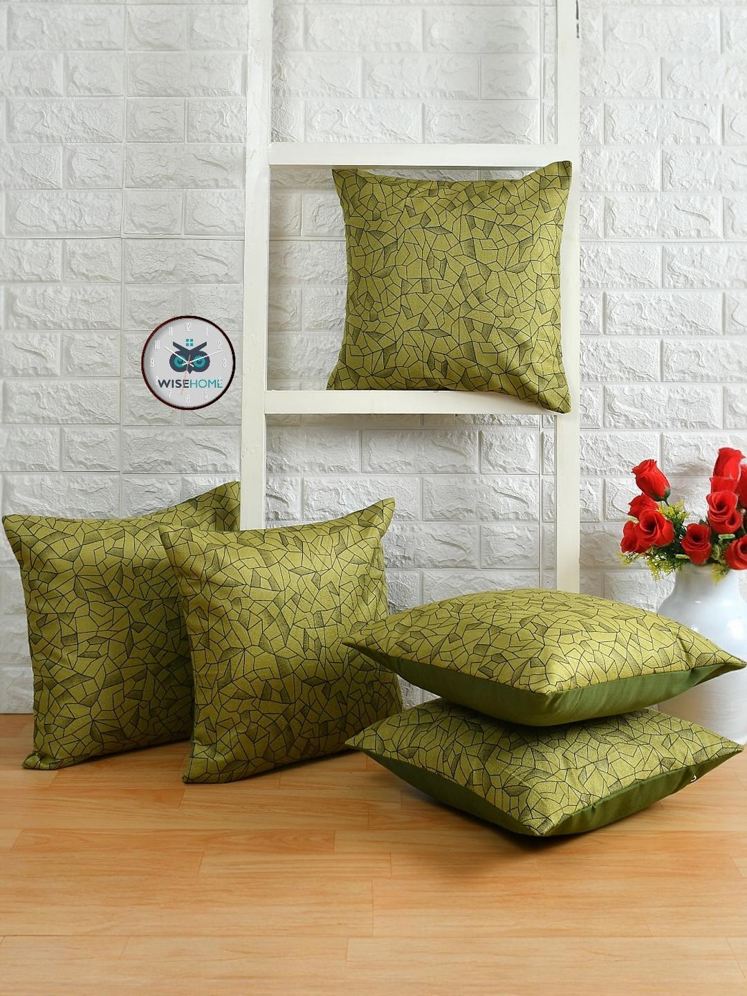 WISE HOME Set Of 5 Square Suede Cushion Cover