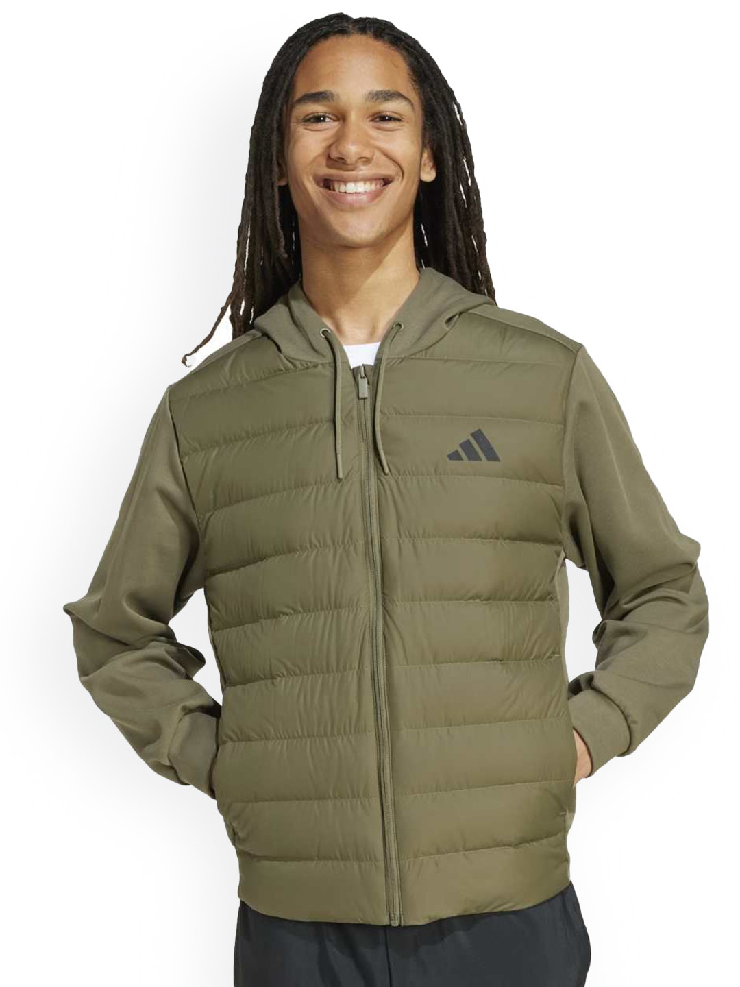 ADIDAS Men Essentials Climawarm Hybrid Down Hooded Jacket