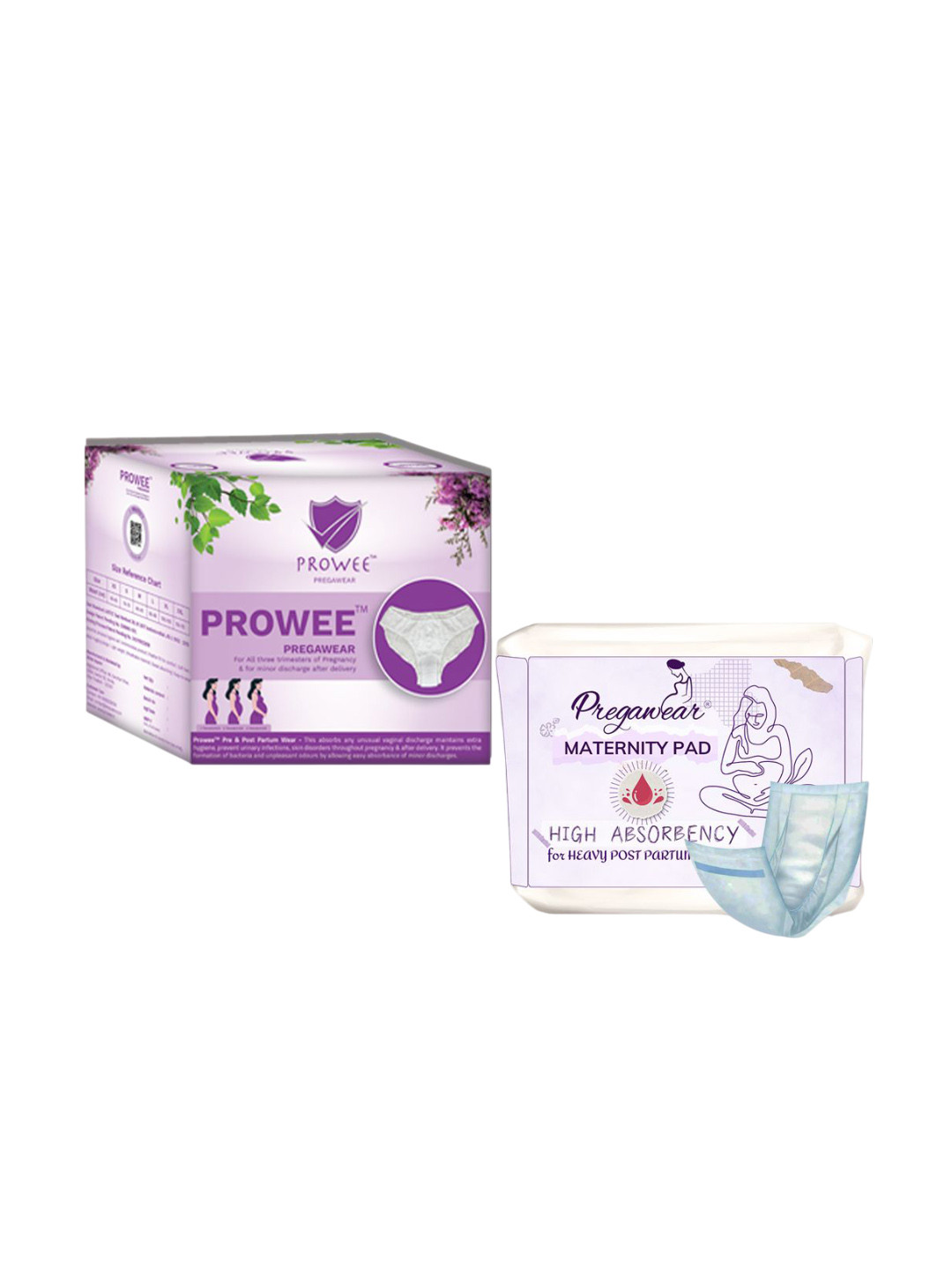 Pregawear 10 Pcs Disposable Regular Panty & 5Pcs Maternity Pad Pregnancy Underwear Set